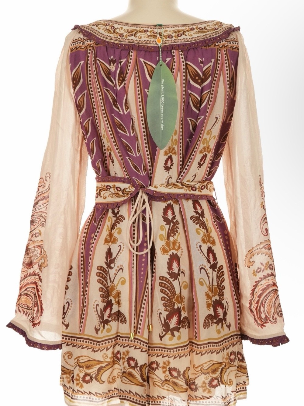 FARM Rio Mauve and Cream Embroidered Mini Dress - Picture 2 of 6